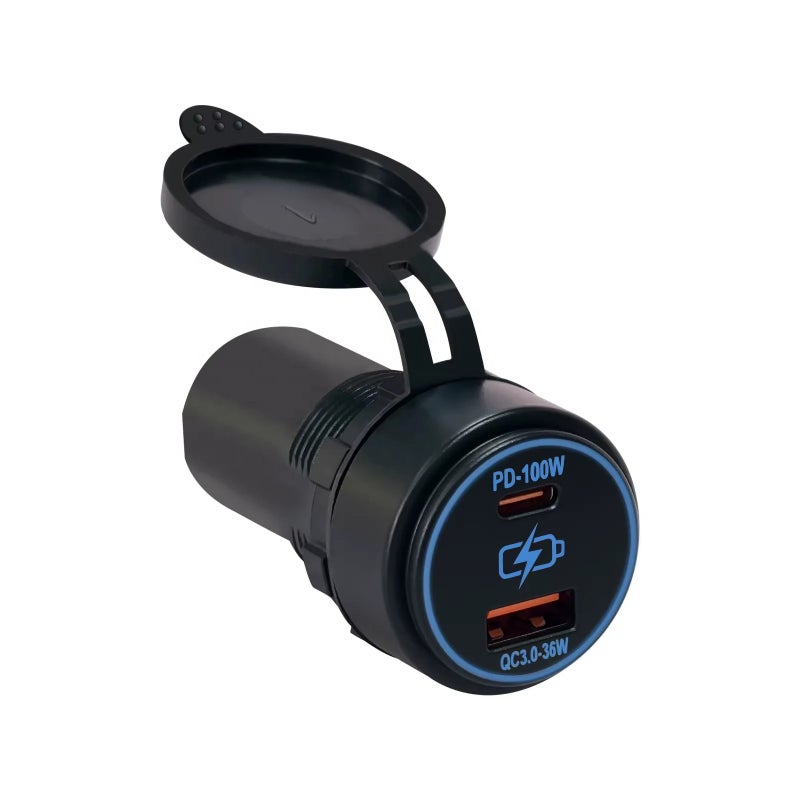 Bluejw 12V/24V Dual USB Car Charger, PD 100W Type C & 36W Type A Quick Charging Power Socket Adapter for Automobile, Boat, RV, Camper, Yacht - Image 3